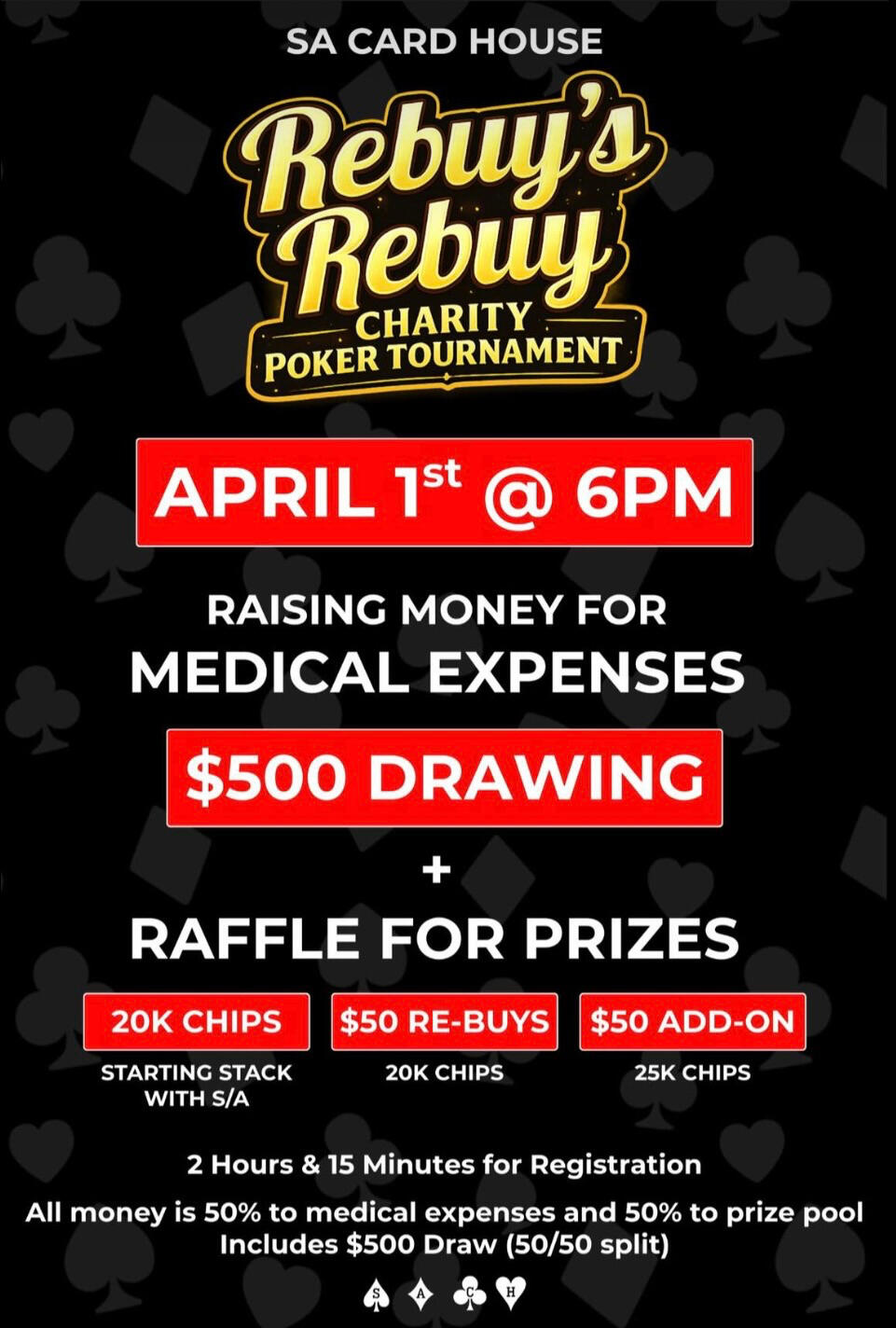 Rebuy’s Rebuy Charity Poker Event Wednesday April 1 @ 6PM